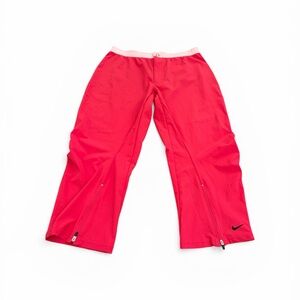 Nike Dri-Fit Pink Zip Hem Track Pants Y2K Tenniscore Athletic Pants